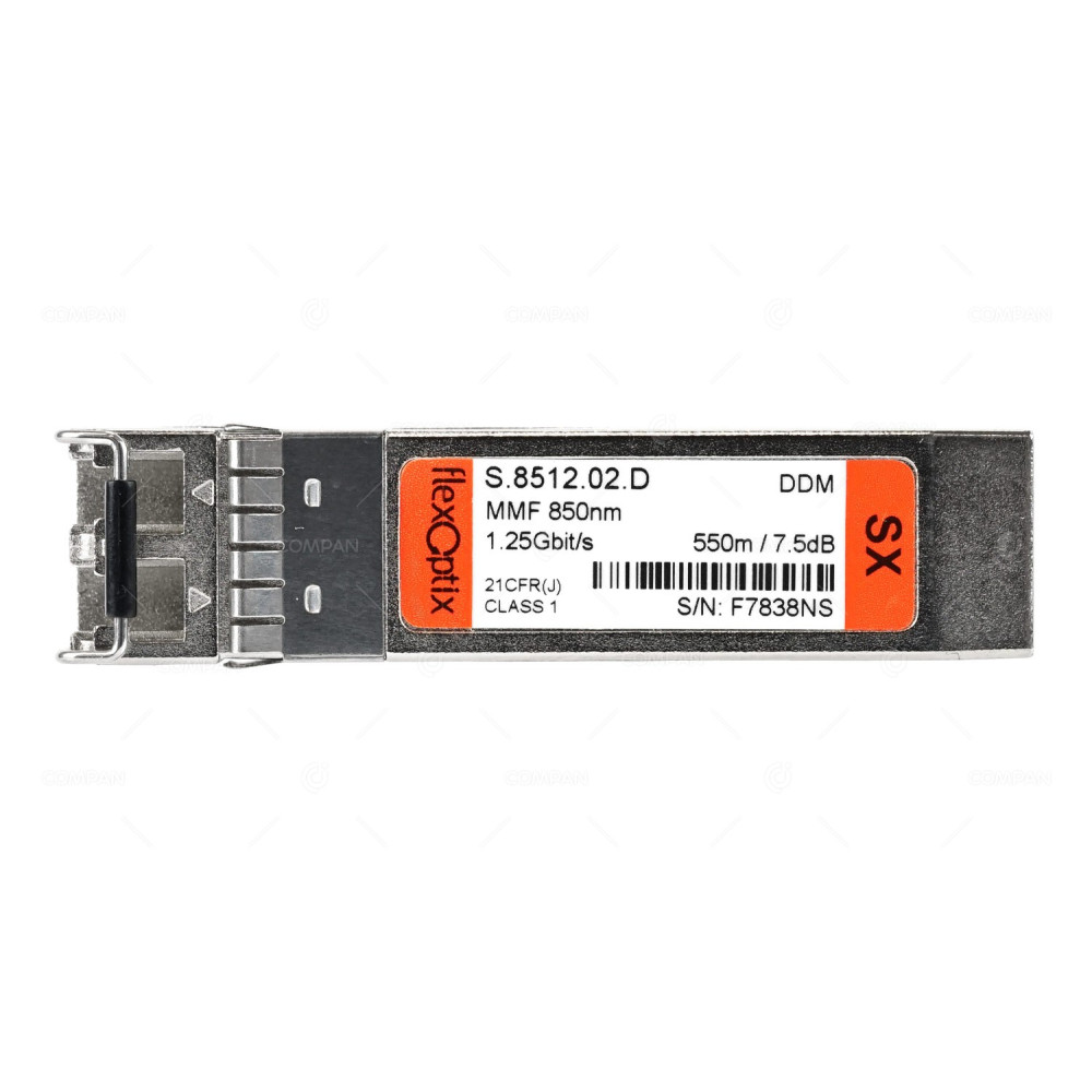 S.8512.02.D FLEXOPTICS 1GB MMF 850NM SX 1.25G 550M/ 7.5DB OPTICAL TRANSCEIVER